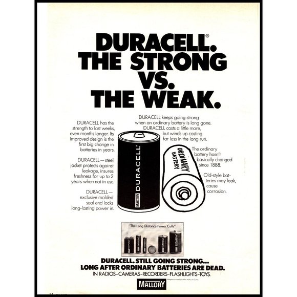 Duracell Art 97 Mallory Duracell Battery Batteries Vintage Print Ad